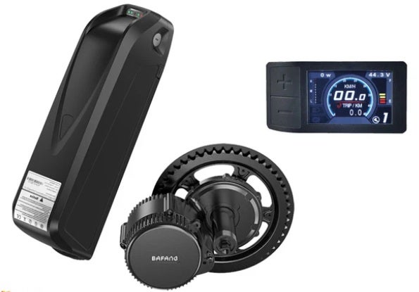 Bafang 500 W 48V keskimoottoris&auml;hk&ouml;istyspaketti asennettuna