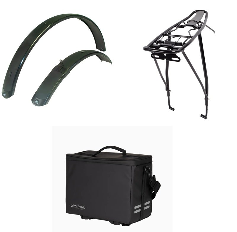 Retkipaketti laukulla asennettuna